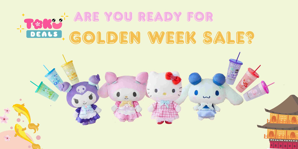 Explore kawaii Sanrio characters like Kuromi and Cinnamoroll during Japan Golden Week at TokuDeals.