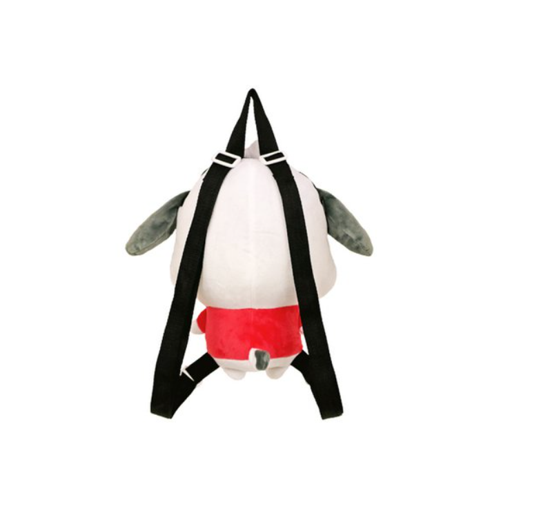 Adorable Sanrio Pochacco backpack showcasing 3D ears and a cuddly design, ideal for Pochacco plushie collectors.