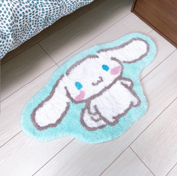 Authentic Cinnamoroll floor mat with official Sanrio tags, shaped in Cinnamoroll’s iconic silhouette with sweet, dreamy charm.