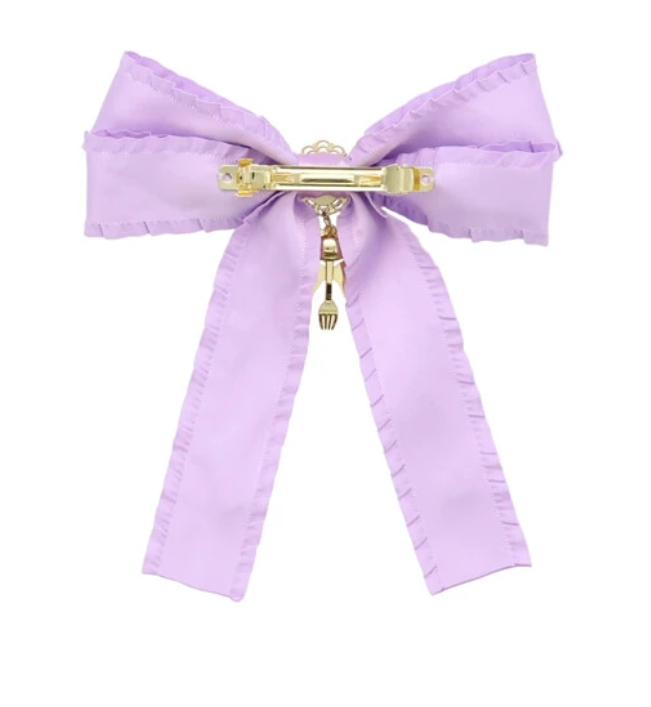 Charming Lolita Series Ribbon Barrette featuring Kuromi, ideal for Sanrio lovers and kawaii fashion fans.