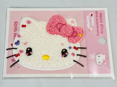 Hello Kitty Patch, 50th Anniversary Cute embroidered patch featuring Hello Kitty, perfect for adding charm to any outfit.