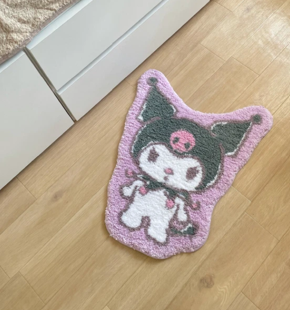 Kawaii Kuromi floor mat brings Sanrio’s charm to your entryway, living room, or bathroom with its unique, bold design.