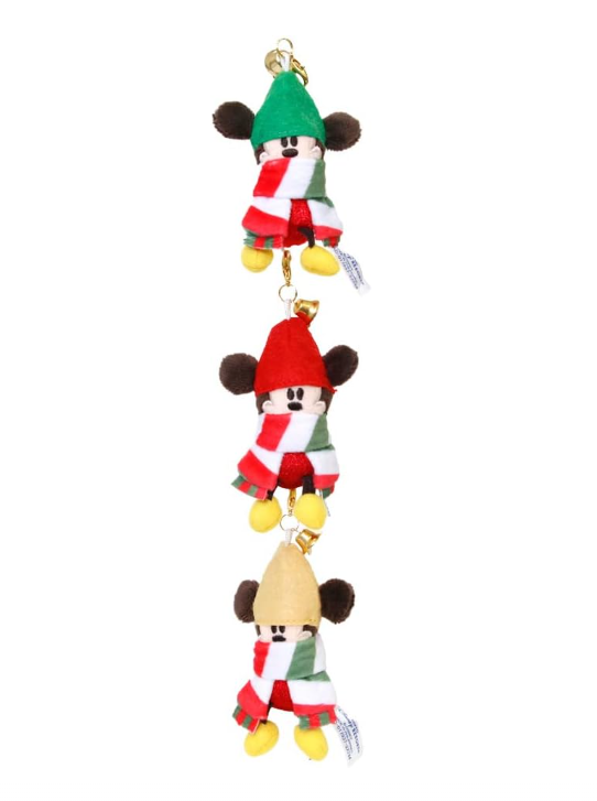 Colorful plush charms featuring Mickey Mouse hats, ideal for Disney enthusiasts.