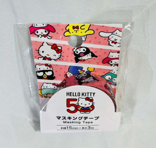 Hello Kitty 50th Anniversary Masking Tape - Cute Sanrio Characters - Crafting Essential