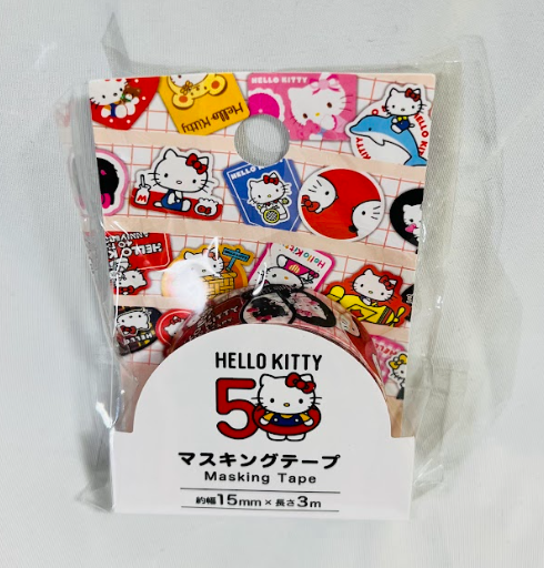 Hello Kitty 50th Anniversary Masking Tape - Cute anime-themed tape for crafts and decor.