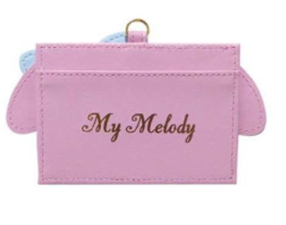 My Melody Card Case with Strap Extended A kawaii pink card case featuring My Melody, complete with a convenient stretchable strap and reel.