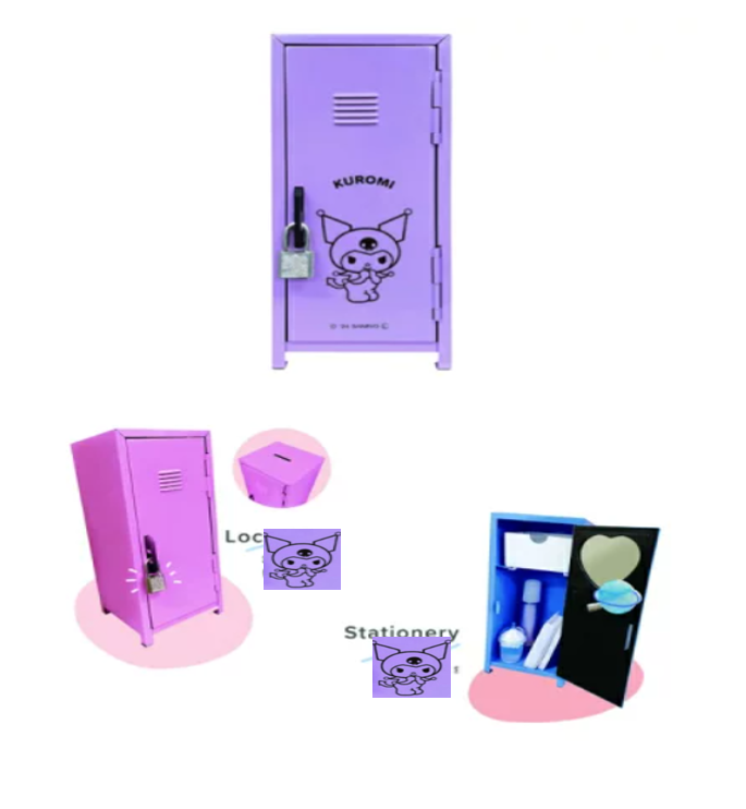 Official Sanrio merchandise: Kuromi Purple Storage Locker, S Size, a versatile and durable storage solution.