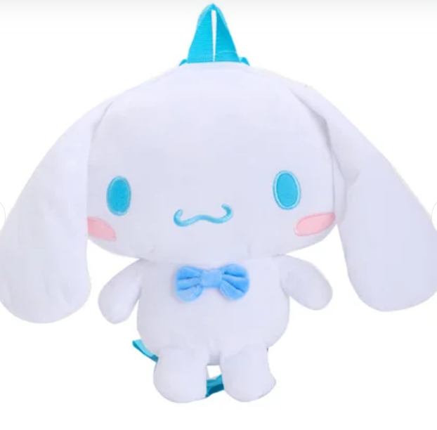 Soft and fluffy Cinnamoroll bag featuring a main zipper pocket, ideal for storing handkerchiefs, phones, and other small items.