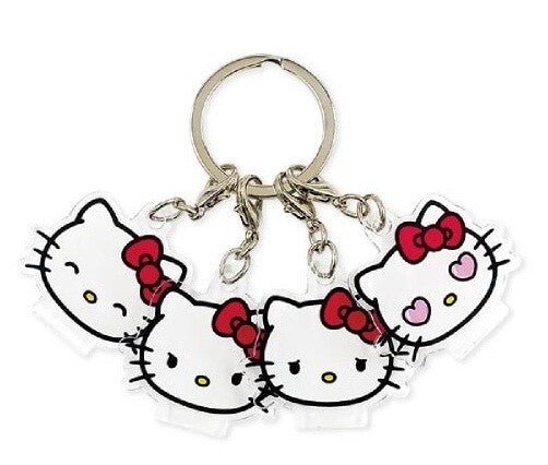 Hello Kitty Face Series 4 - Piece Acrylic Keychain - TokuDeals