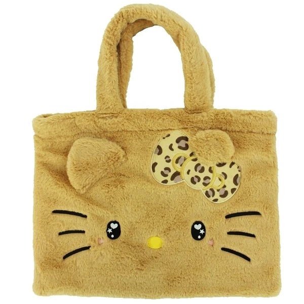 Hello Kitty Fur tote bag (Leopard) - TokuDeals