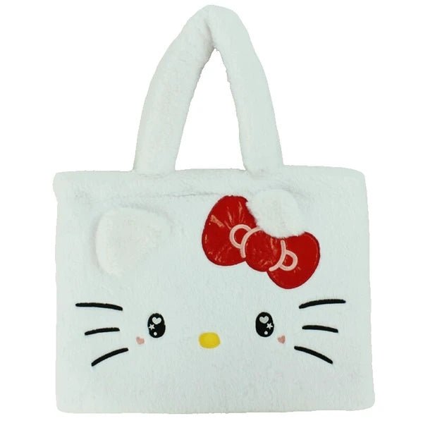 Hello Kitty Fur tote bag (White) - TokuDeals