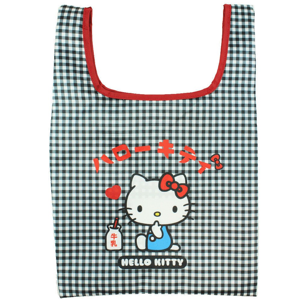 Hello Kitty Mini Eco Bag (Checkered pastel design) - TokuDeals