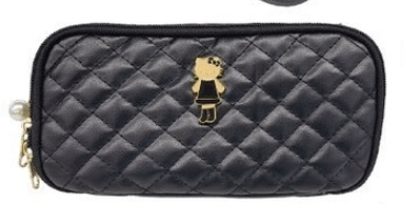 Hello Kitty Quilted Pouch Black - TokuDeals