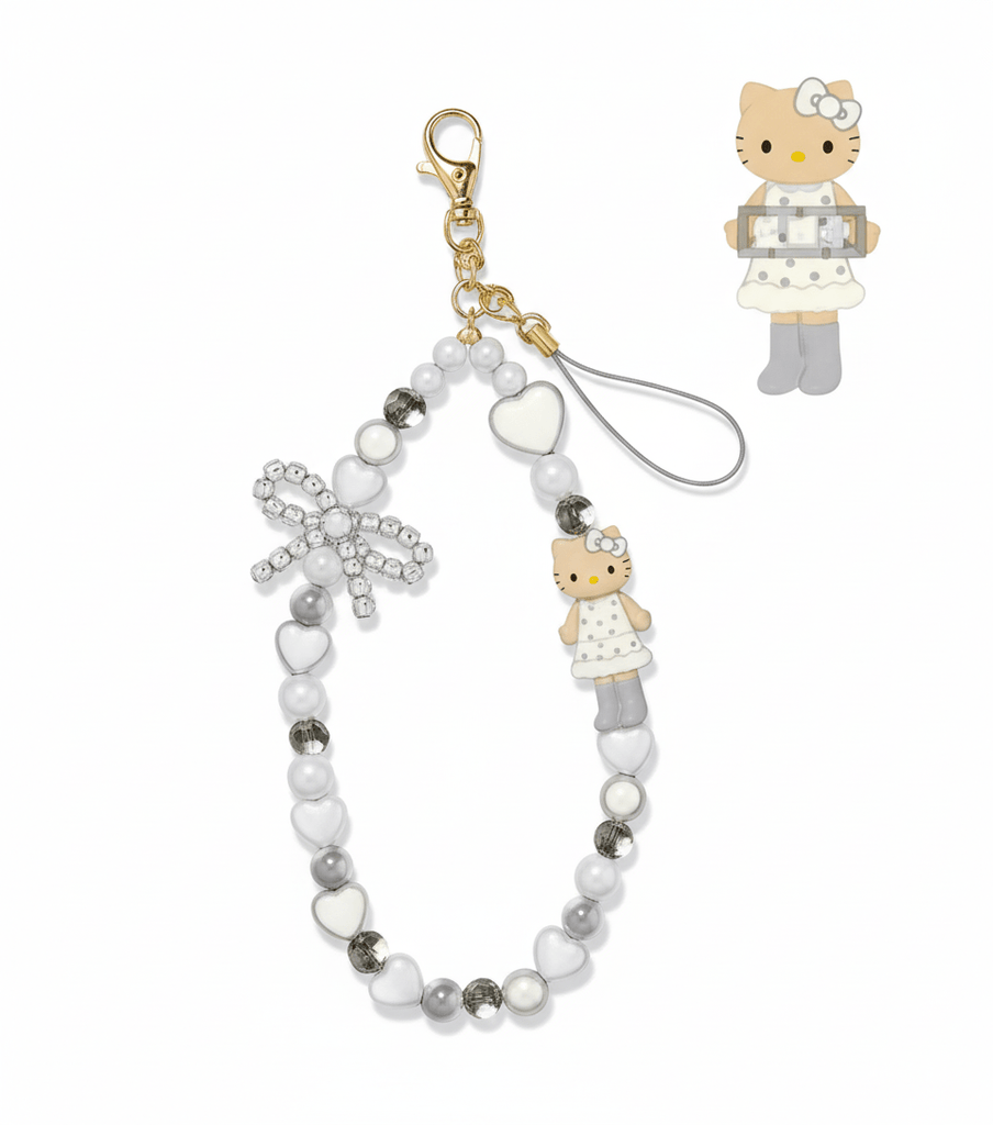 Hello Kitty Style Up - Phone Strap Gray Dot - TokuDeals