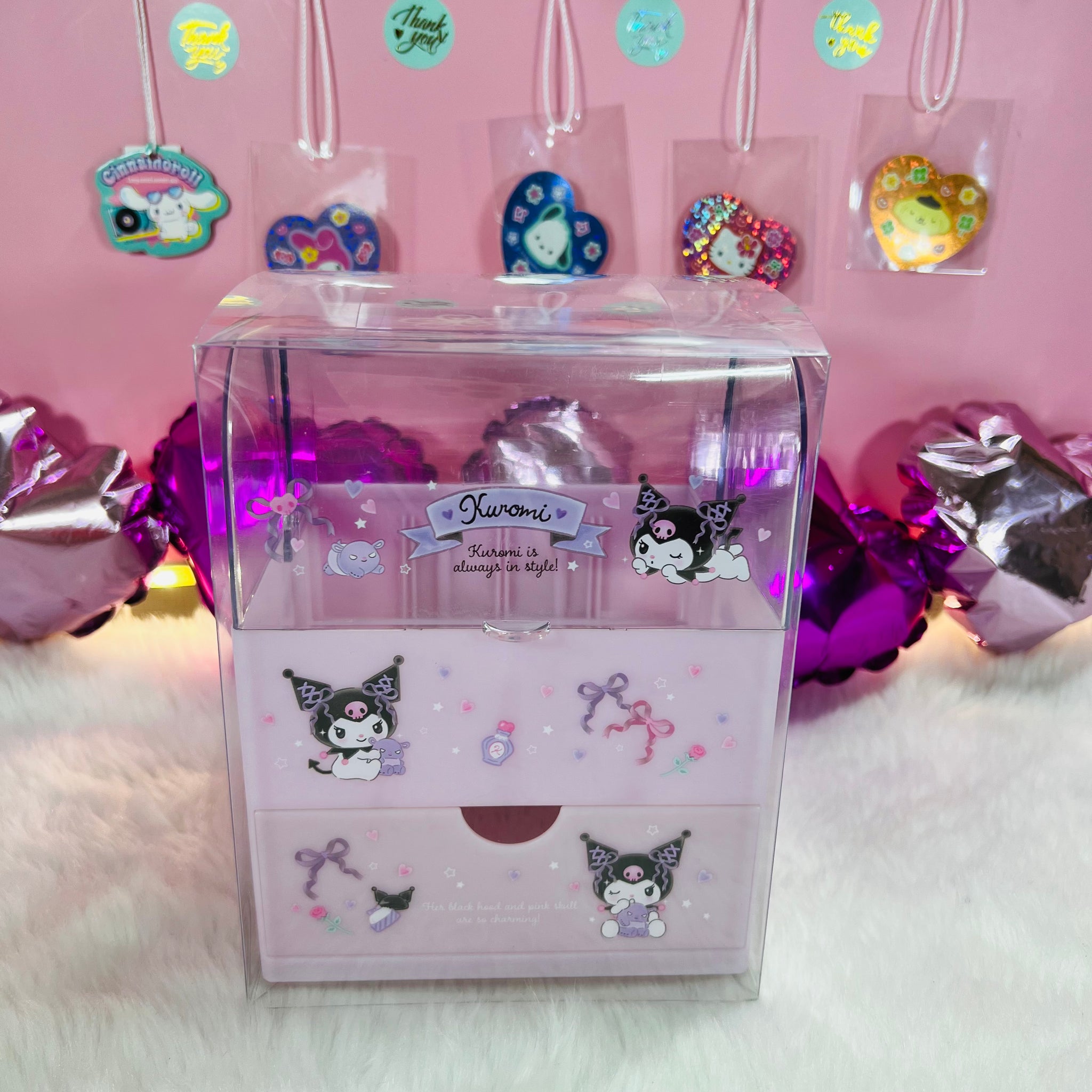 Sanrio Hello Kitty & Kuromi Kawaii Desk Organizer & Mini Drawer