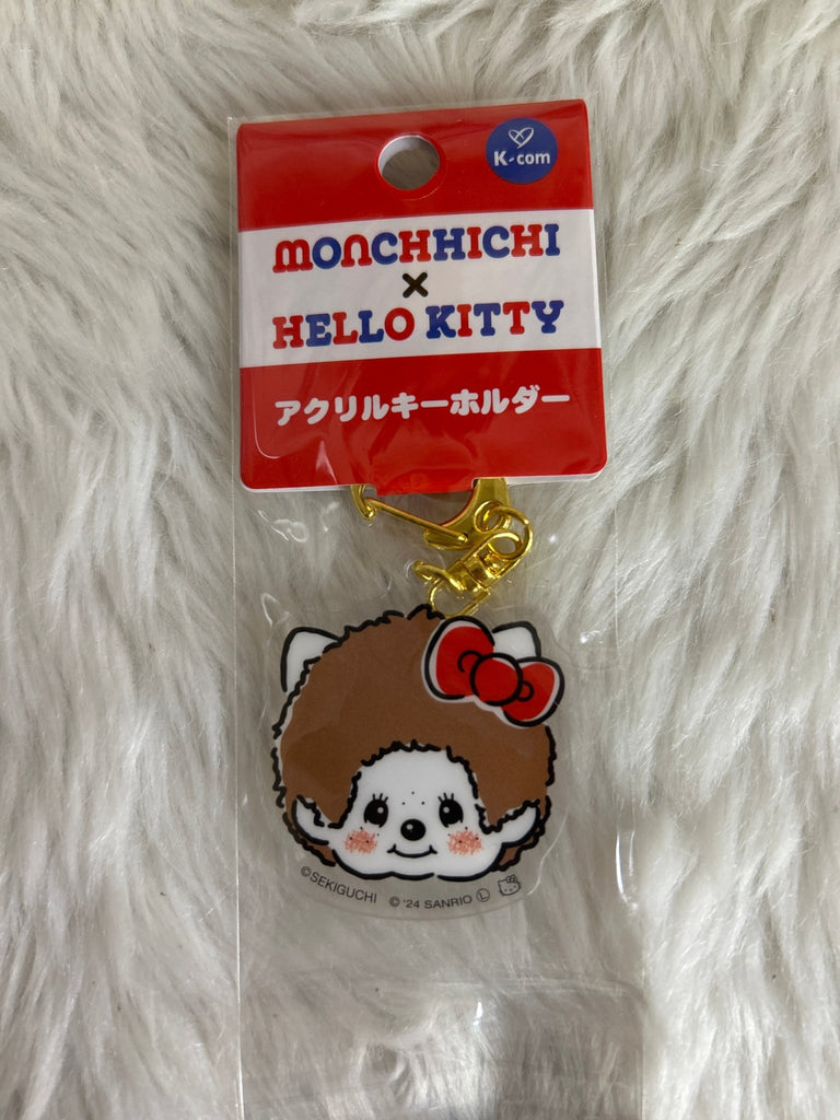 monchhichi x Hello Kitty Acrylic Keyholder - Monchhichi Face - TokuDeals