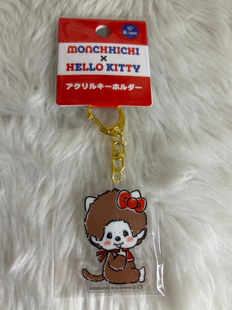 monchhichi x Hello Kitty Acrylic Keyholder - Sitting Monchhichi - TokuDeals
