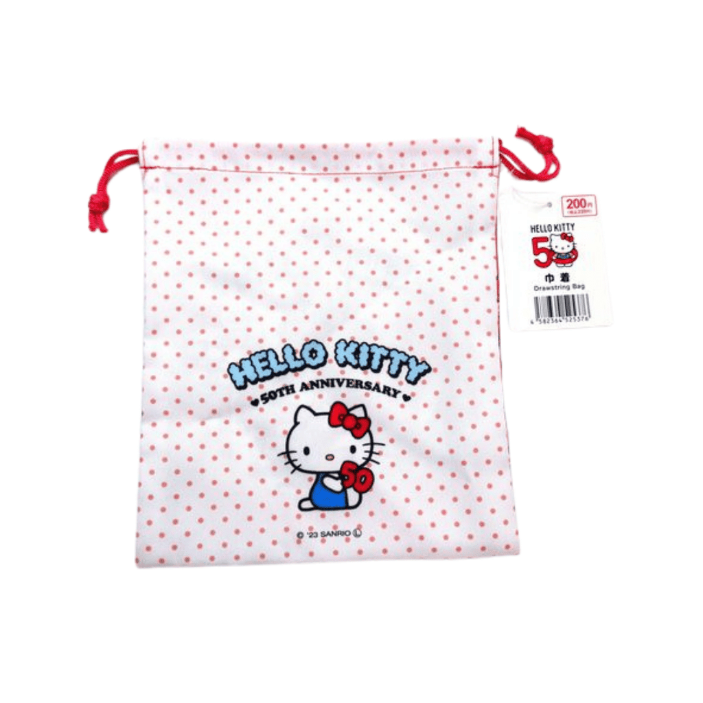Original Sanrio Hello Kitty 50th Anniversary Drawstring Bag - TokuDeals