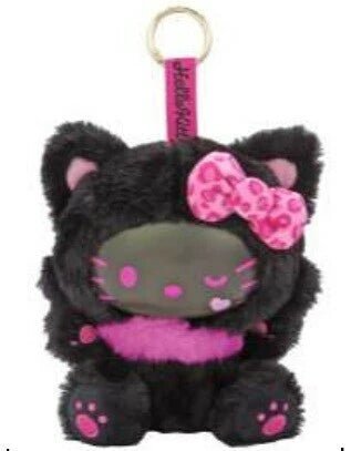 [Pre - order] Fine Face Cat Hello Kitty Plush Toy Sanrio Characters - Black - TokuDeals