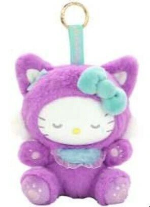 [Pre - order] Fine Face Cat Hello Kitty Plush Toy Sanrio Characters - Purple - TokuDeals