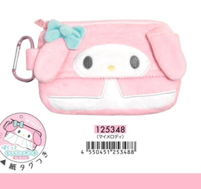 (Pre - Order) Kawaii Sanrio Characters Tissue Pouch ( Hello Kitty, Kuromi, My Melody, Cinnamoroll, Pompompurin, Pochacco, and Hangyodon - TokuDeals