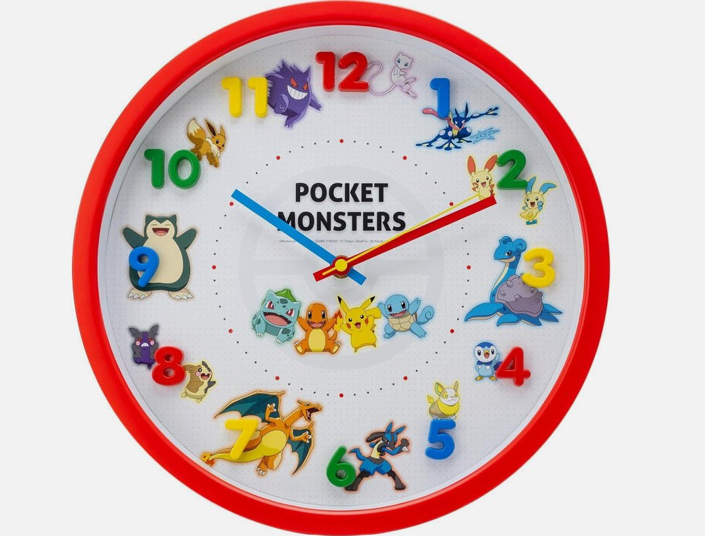 (Pre - Order) Pokemon Pocket Monster Icon Red Wall Clock - TokuDeals