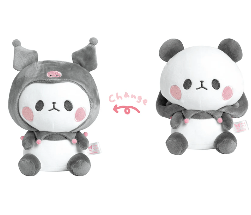 [Pre - Order] Sanrio x Mochimochi Panda Mimic Plush Toy: Kuromi x Mochipan Panda Plush Collaboration - TokuDeals