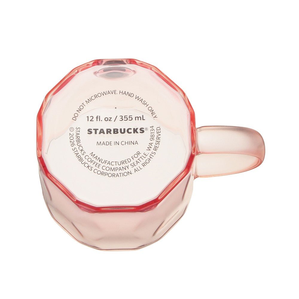 Pre‑Order | Starbucks Japan SAKURA2026 Heat‑Resistant Glass Mug – Medal  Pink Gradient (355ml)