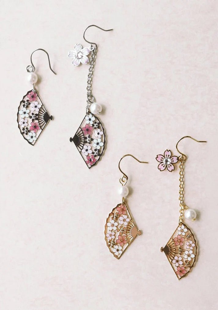 Rhodium Ogi Sakura Earrings BP4016 - RH - TokuDeals