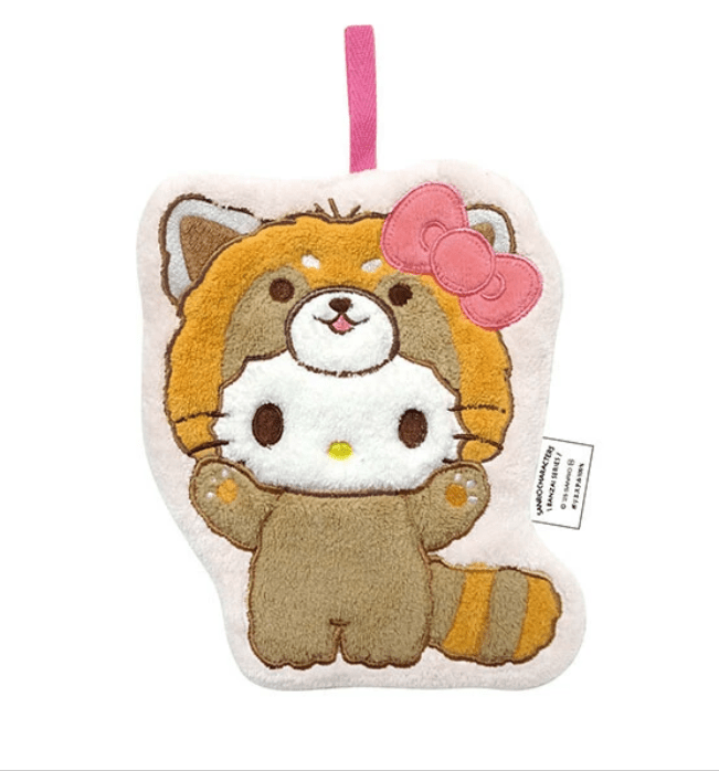 Sanrio Characters (Banzai Series) Die - cut Towel Mascot Hello Kitty (Red Panda) - TokuDeals