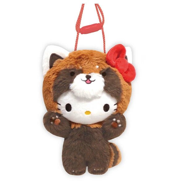 Sanrio Characters (Banzai Series) Plush Neck Pouch Hello Kitty (Red Panda) - TokuDeals