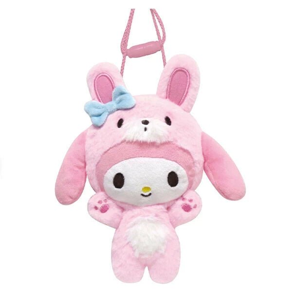 Sanrio Characters (Banzai Series) Plush Neck Pouch My Melody (Rabbit) - TokuDeals