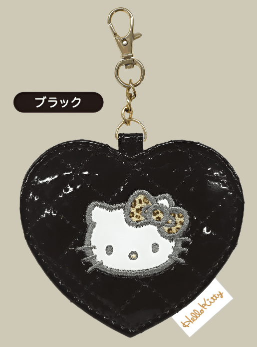 Sanrio Hello Kitty Quilting Enamel Heart Mirror (Black) - TokuDeals