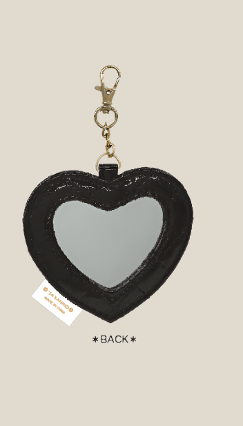 Sanrio Hello Kitty Quilting Enamel Heart Mirror (Black) - TokuDeals