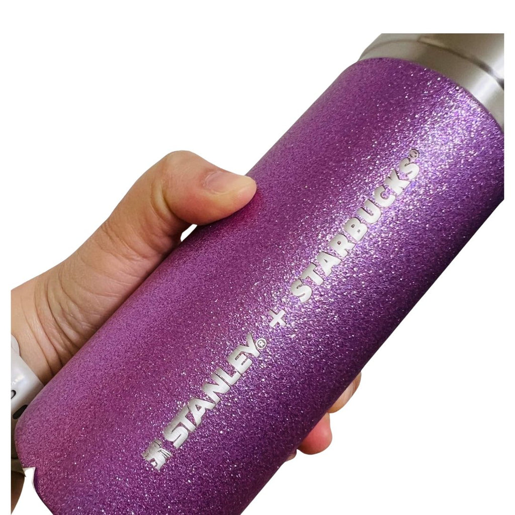 Starbucks Japan & Stanley Cherry Blossom Stainless Steel Tumbler with Purple Glitter - TokuDeals