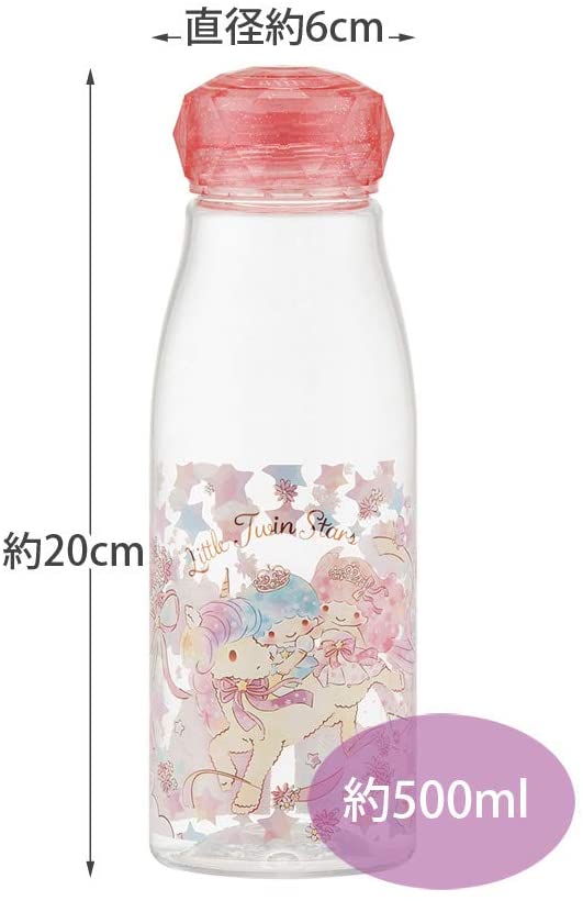 Adorable 500ml Little Twin Stars water bottle featuring a compact design and magical unicorn-themed artwork.