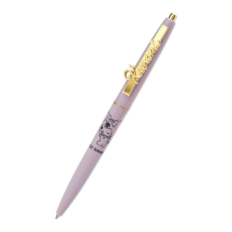 Chic and sassy Kuromi ballpoint pen in calm pastel hues with a gold-accented clip, adding flair to your writing routine.