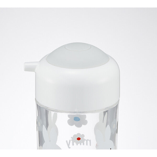 Cute Miffy soy sauce dispenser with one-push design, clear acrylic body, and 150ml capacity, perfect for precise seasoning.
