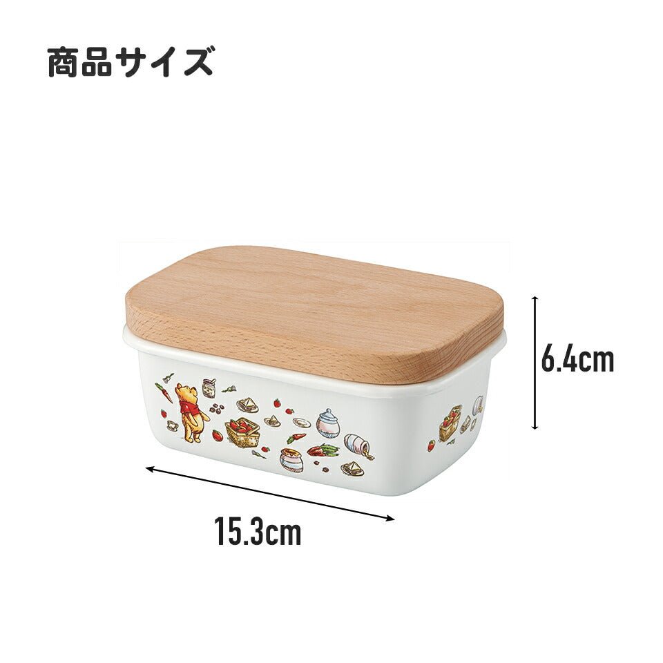 ENBT5 Enamel Butter Case with Wooden Lid [Hello Kitty & Tiny Chum] - TokuDeals