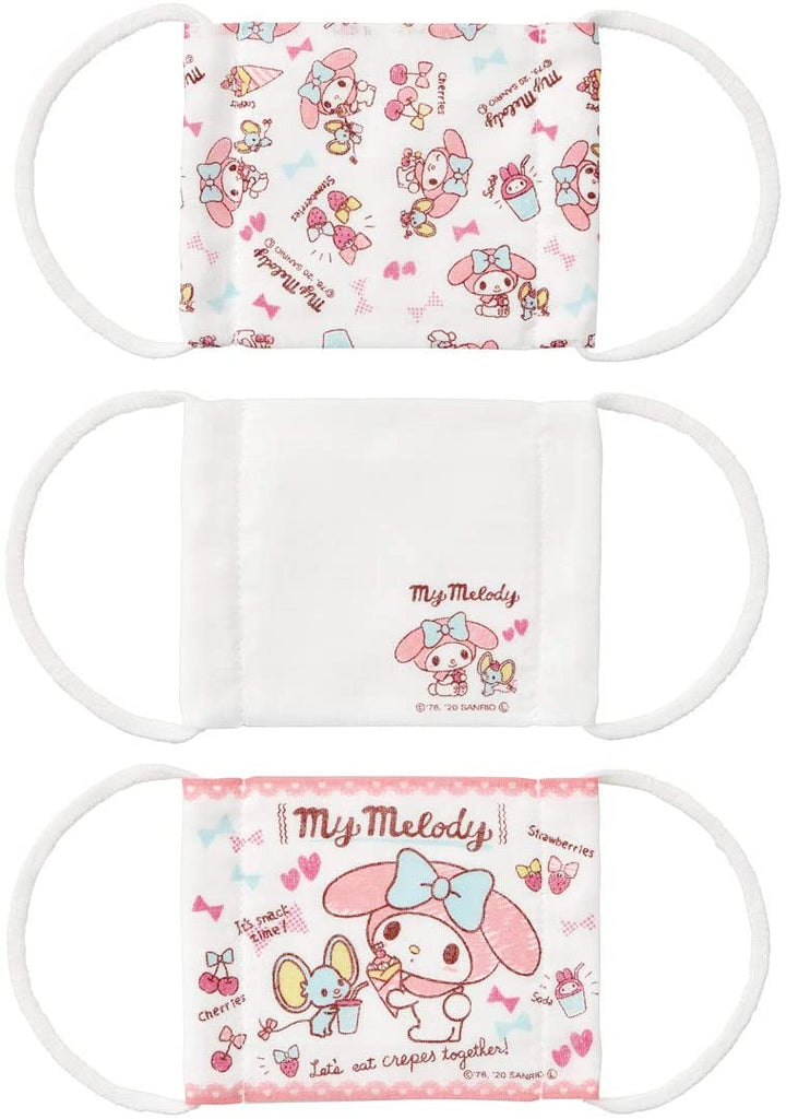 My Melody Gauze Cotton Kids Reusable 3pcs Masks - TokuDeals